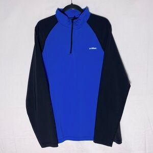 driWear Blue Black Mock Neck 1/4 Zip Pullover Activewear Top XXL
